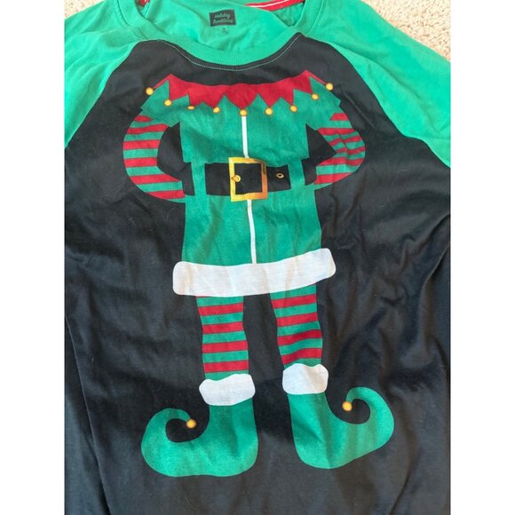 Holiday Traditions Elf-Themed Christmas Pajama Set Adult M Stripe Red/Green‎ - Picture 4 of 6